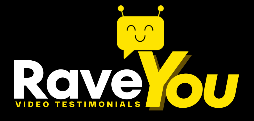 RaveYou Video Testimonials with a chat icon that has a face and two ears.