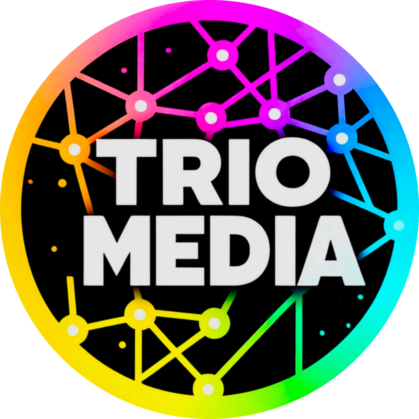 Trio Media logo with multiple colors.